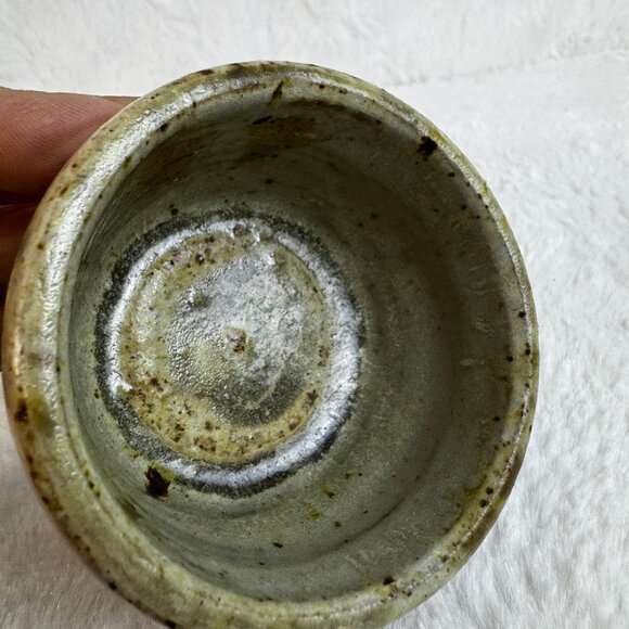 Artisan Studio Pottery Stoneware small Bowl Signed Blue & Gray Glaze Design - Picture 4 of 6